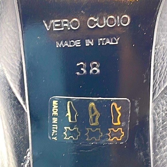 Giancarlo Paoli Women Black Genuine Leather Heels Boots Size 7.5 Make in Italy - Picture 8 of 8